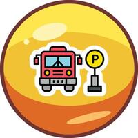 Bus Parking Vector Icon