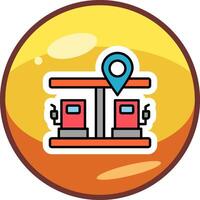 Gas Station Pin Vector Icon