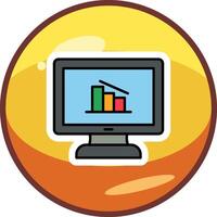 Online Data Analytics Vector Icon