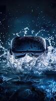 AI generated VR glasses with water splashes photo