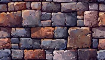 AI generated brick wall texture for background illustration photo