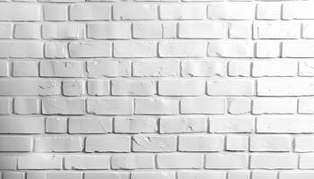 AI generated Modern white brick wall texture for background photo