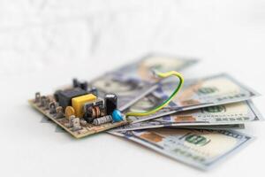 money and an electronic chip photo