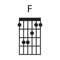 guitarra acorde icono vector