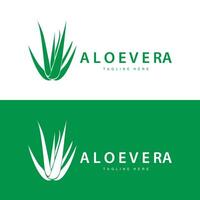 aloe vera logo cosmetic design simple green plant health symbol vector illustration