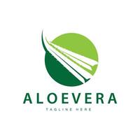 áloe vera logo cosmético diseño sencillo verde planta salud símbolo vector ilustración