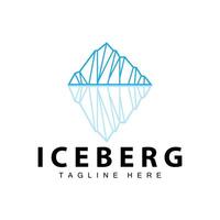 Iceberg Logo, Antarctica Logo Design, Simple Nature Landscape Vector Illustration Template