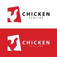 Chicken logo farm animal livestock chicken farm design fried chicken restaurant vector