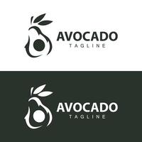 fresh avocado garden avocado logo illustration design simple template product branding vector