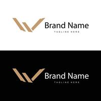 W letter logo in simple style Luxury product brand template illustration vector