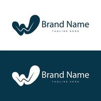 W letter logo in simple style Luxury product brand template illustration vector