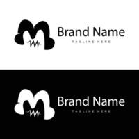 M letter logo in simple style Luxury product brand template illustration vector