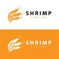 Simple shrimp logo design vector seafood sushi restaurant prawns template illustration