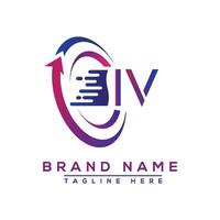 IV letter logo design. Vector logo design for business.