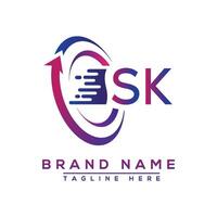 SK letter logo design. Vector logo design for business.