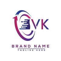 VK letter logo design. Vector logo design for business.