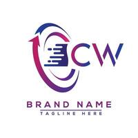 CW letter logo design. Vector logo design for business.