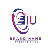 IU letter logo design. Vector logo design for business.