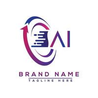 AI letter logo design. Vector logo design for business.