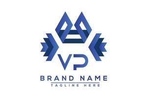 Letter VP Blue logo design. Vector logo design for business.