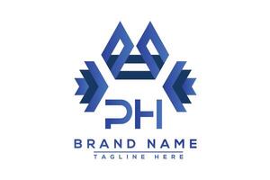 Letter PH Blue logo design. Vector logo design for business.