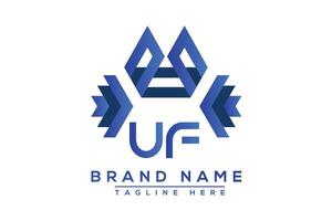 Letter UF Blue logo design. Vector logo design for business.