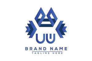 Letter UW Blue logo design. Vector logo design for business.