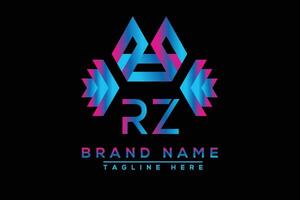 RZ letter logo design. Vector logo design for business.