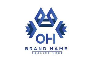 Letter OH Blue logo design. Vector logo design for business.