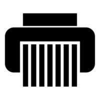 Paper shredder confidential paper grinder document office tools icon black color vector illustration image flat style