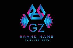 GZ letter logo design. Vector logo design for business.