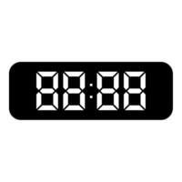 Digital table clock electronic display desk watch icon black color vector illustration image flat style