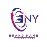 NY letter logo design. Vector logo design for business.