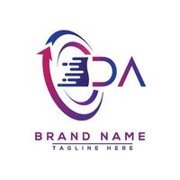 DA letter logo design. Vector logo design for business.