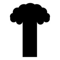 Nuclear explosion burst mushroom explosive destruction icon black color vector illustration image flat style