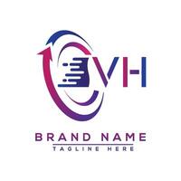 VH letter logo design. Vector logo design for business.