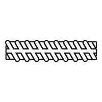 Rebar reinforcement contour outline line icon black color vector illustration image thin flat style