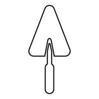 Trowel stucco trowels contour outline line icon black color vector illustration image thin flat style