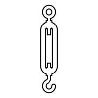 Turnbuckle tensioning wire concept hardware contour outline line icon black color vector illustration image thin flat style