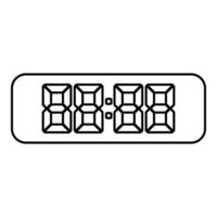 Digital table clock electronic display desk watch contour outline line icon black color vector illustration image thin flat style