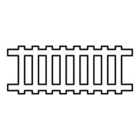Railway track railroad path rail train subway metro tram transportation concept contour outline line icon black color vector illustration image thin flat style