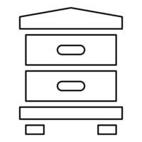 Hive bee house beehive apiary apiculture concept contour outline line icon black color vector illustration image thin flat style