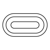 USB type C thunderbolt interface lightning port socket connector contour outline line icon black color vector illustration image thin flat style