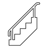 escalera con barandillas escalera con pretil escalera cerca escalera contorno contorno línea icono negro color vector ilustración imagen Delgado plano estilo