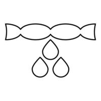 Drying clothes removing squeezing water drip drop out laundry concept contour outline line icon black color vector illustration image thin flat style