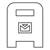 Post box mail postal letterbox mailbox contour outline line icon black color vector illustration image thin flat style