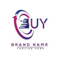 UY letter logo design. Vector logo design for business.