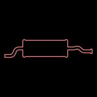 Neon exhaust pipe car muffler silencer red color vector illustration image flat style