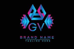 GV letter logo design. Vector logo design for business.