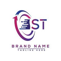 ST letter logo design. Vector logo design for business.